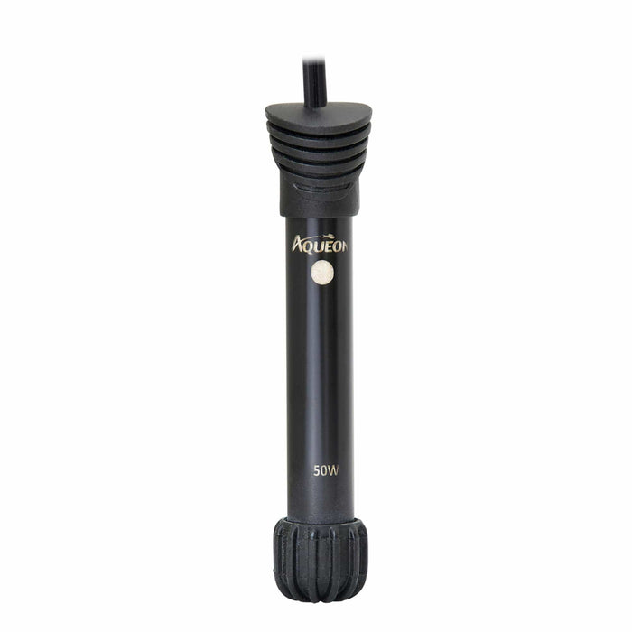 Calentador preestablecido para pecera Aqueon de 50 vatios, color negro, 3,5" x 1,5" x 7"