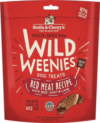 Wild Weenies Dog Treats - Stella & Chewys Dog Freeze Dried WEENIE Red Meat 3.25 oz.