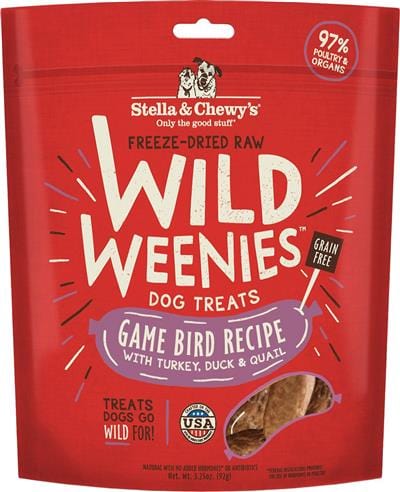 Wild Weenies Dog Treats - Stella & Chewys Dog Freeze Dried WEENIE Game Bird 3.25 oz.