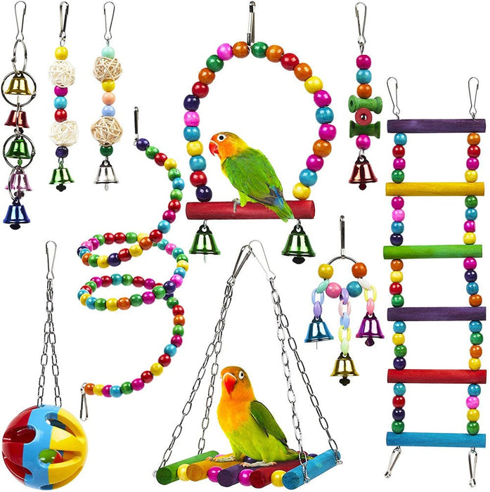 Bird Toy Play Set 10 Piece Or 15 Piece Bird Toy Set - SHIPPING IS INCLUDED IN THE PRICE OF THIS PRODUCT