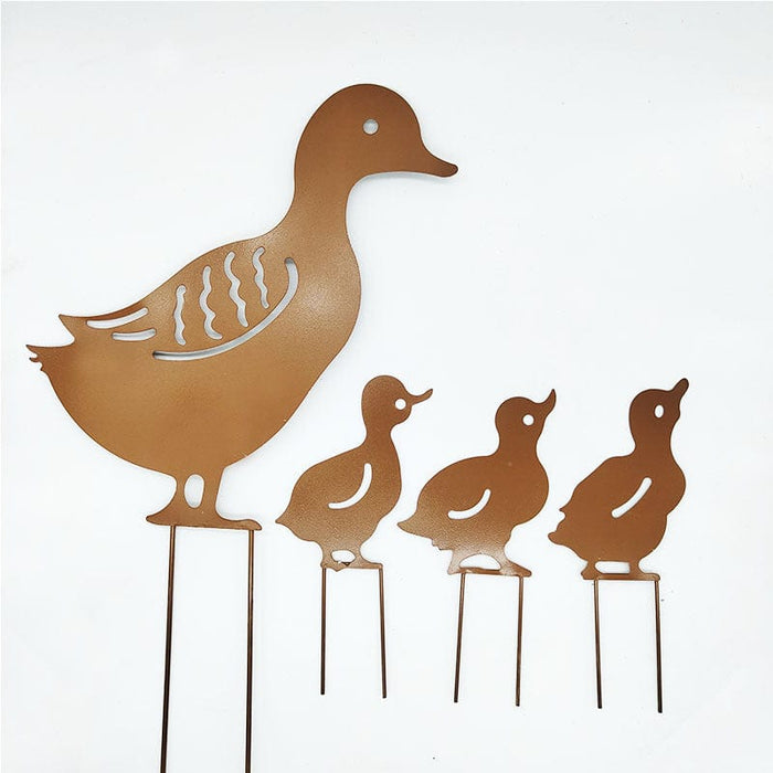 Adorno de jardín de la familia Iron Duck - EL ENVÍO ESTÁ INCLUIDO EN EL PRECIO DE ESTE PRODUCTO