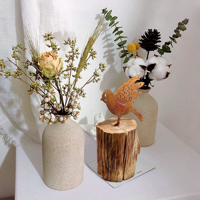 Juego de cuatro piezas de decoración de pájaros de hierro - Adorno de jardín - EL ENVÍO ESTÁ INCLUIDO EN EL PRECIO DE ESTE PRODUCTO