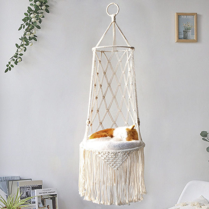 Hamaca colgante de macramé para gatos - Columpio - EL ENVÍO ESTÁ INCLUIDO EN EL PRECIO DE ESTE PRODUCTO