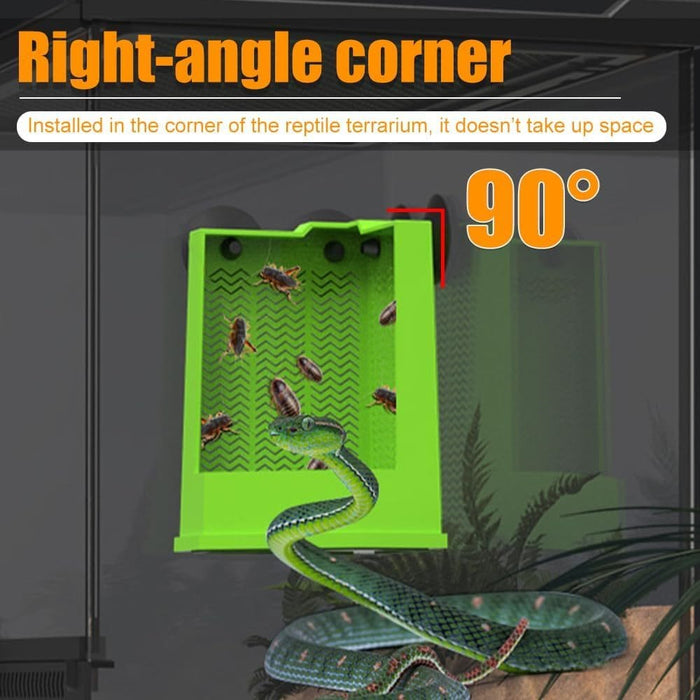 Comedero de esquina para reptiles con ventosas para lagarto, iguana, gecko, dragón barbudo - EL ENVÍO ESTÁ INCLUIDO EN EL PRECIO DE ESTE PRODUCTO