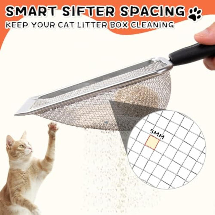 Pala para arena de gatos de malla de acero inoxidable - EL ENVÍO ESTÁ INCLUIDO EN EL PRECIO DE ESTE PRODUCTO