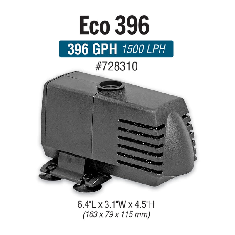 EcoPlus Eco 396 Water Pump Fixed Flow Submersible or Inline for Aquariums, Ponds, Fountains