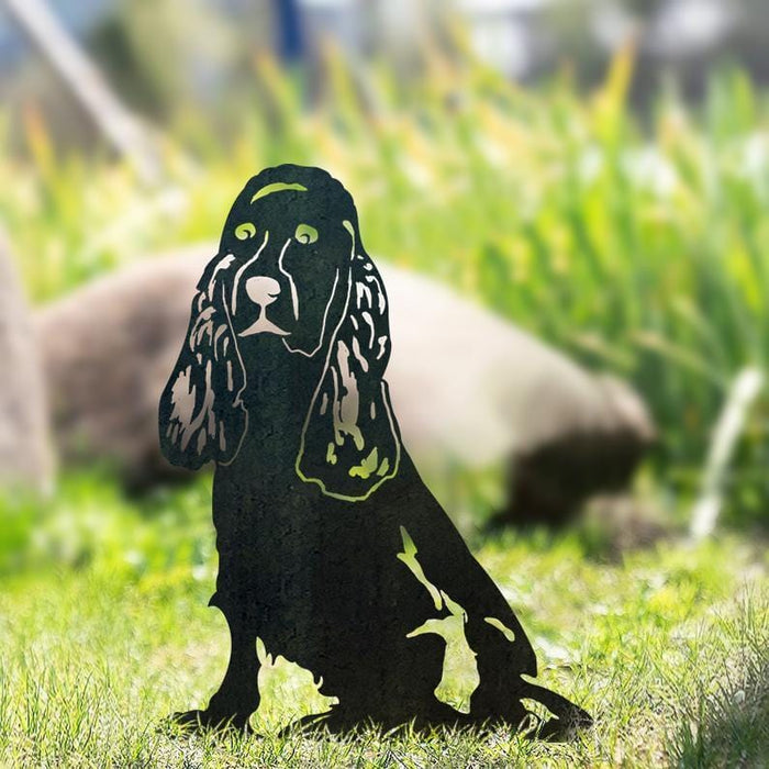 Adorno de jardín con silueta de perro de metal. EL ENVÍO ESTÁ INCLUIDO EN EL PRECIO DE ESTE PRODUCTO.
