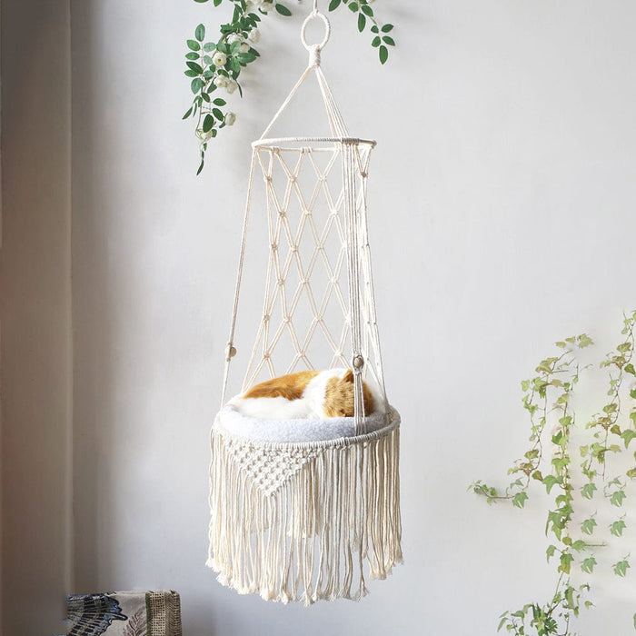 Hamaca colgante de macramé para gatos - Columpio - EL ENVÍO ESTÁ INCLUIDO EN EL PRECIO DE ESTE PRODUCTO