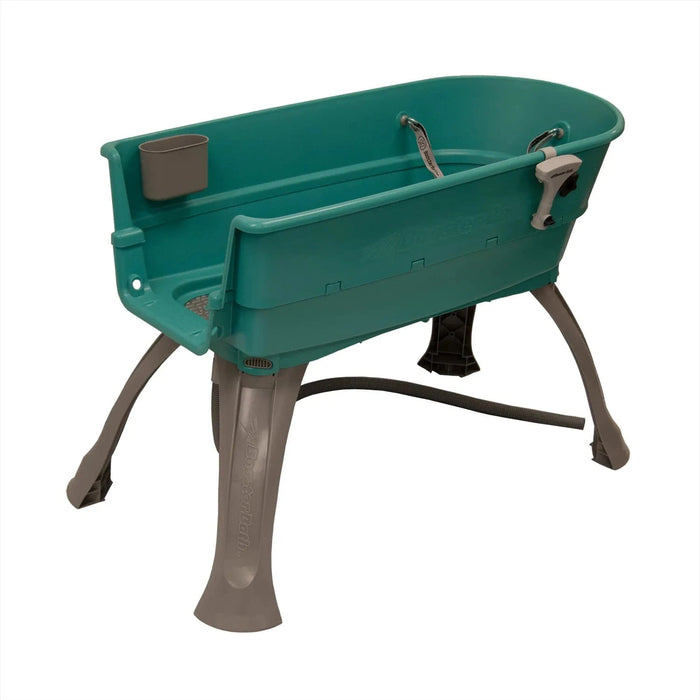 Centro elevado de baño y aseo para perros Booster Bath, grande, color verde azulado, 45" x 21,25" x 15"