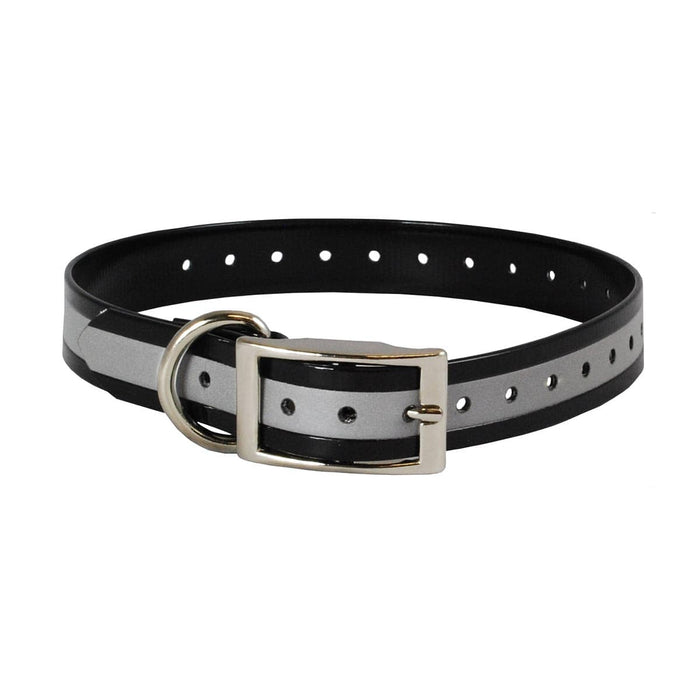The Buzzard's Roost Reflective Collar Strap 1" Black 1" x 24"