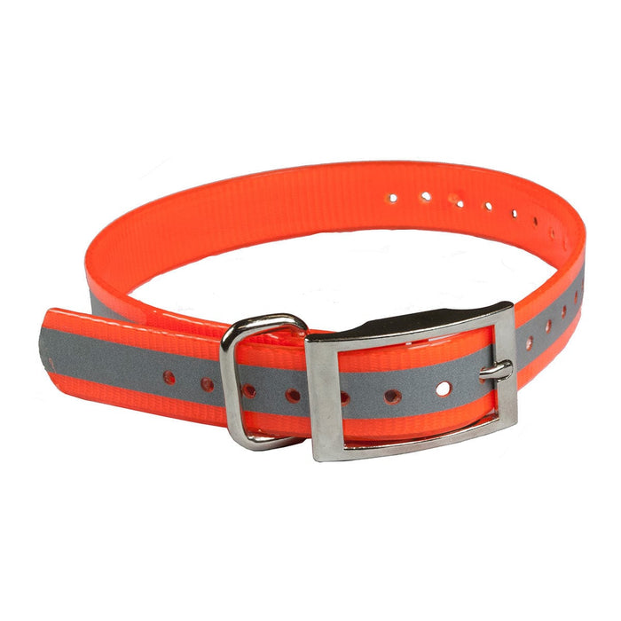Correa reflectante para collar Buzzard's Roost de 1" negra de 1" x 24"
