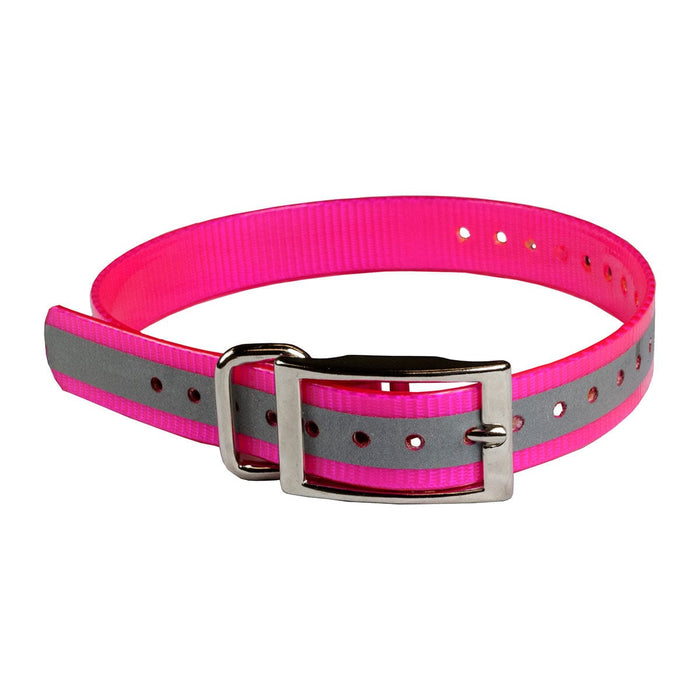 Correa reflectante para collar Buzzard's Roost de 1" negra de 1" x 24"