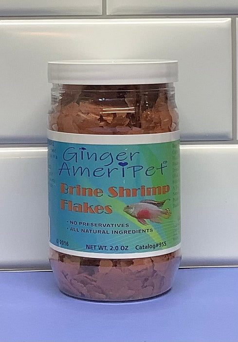 Aquarium Fish Food - Brine Shrimp Flakes - 2. oz