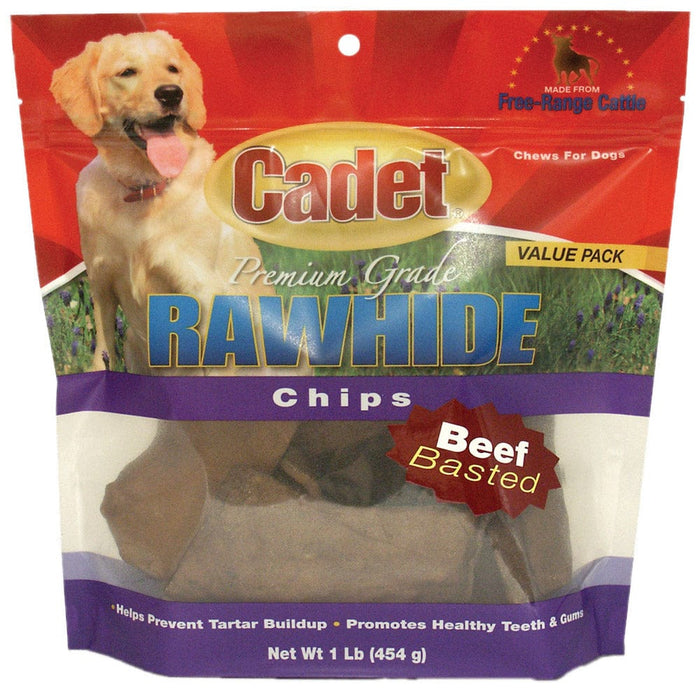 Chips de cuero crudo bañados en carne de res 1 libra