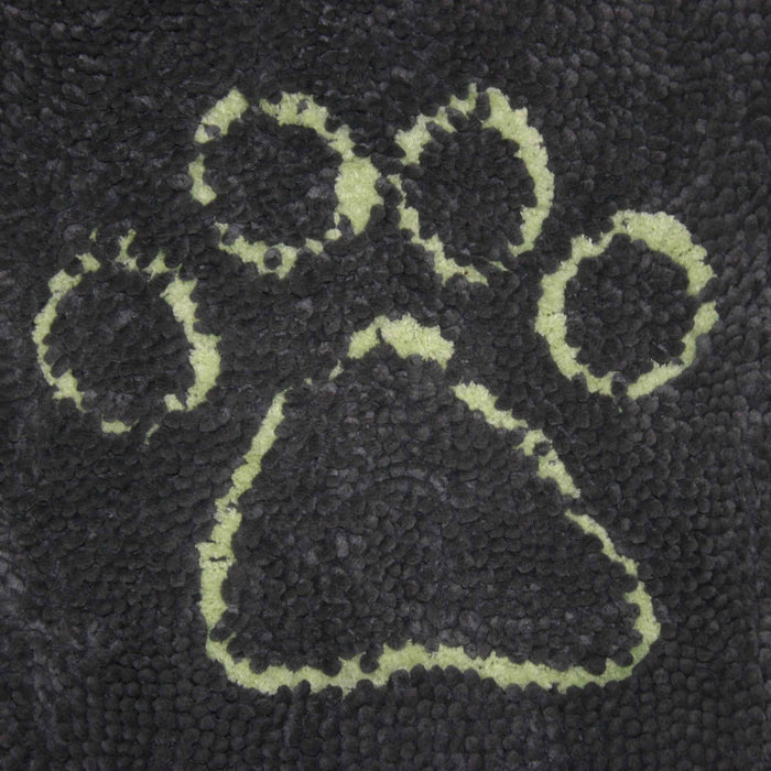 DGS Pet Products - Felpudo para puerta de perro sucio, grande, gris frío/verde lima, 35" x 26" x 2"