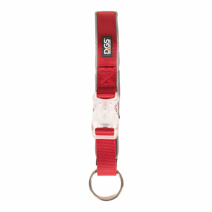 Collar para perros con luz recargable Comet de DGS Pet Products, tamaño pequeño, color rojo, de 13,5 a 16 pulgadas x 0,6 pulgadas