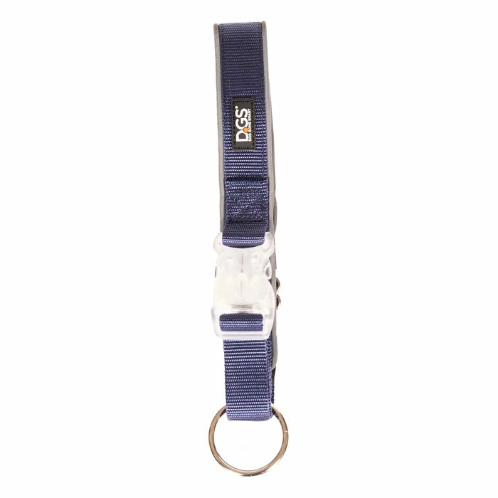 Collar para perros con luz recargable Comet de DGS Pet Products, tamaño pequeño, azul marino, 13,5" - 16" x 0,6"