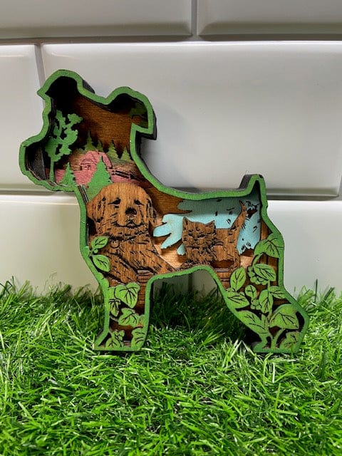 3D Layered Dog/Puppy Wooden Handmade Home Decor Terrier