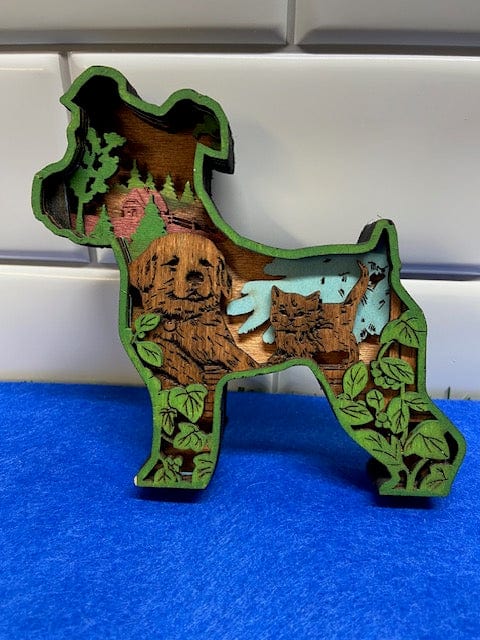 3D Layered Dog/Puppy Wooden Handmade Home Decor Terrier