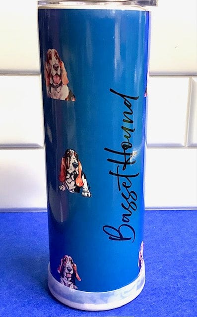 Vaso Basset Hound recto y delgado de 20 oz