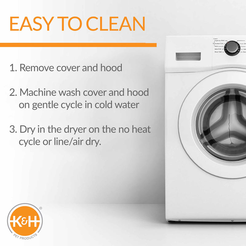 Cuna elevada con capucha para mascotas K&H Pet Products, cómoda, color gris, tamaño pequeño, 19" x 19" x 12"