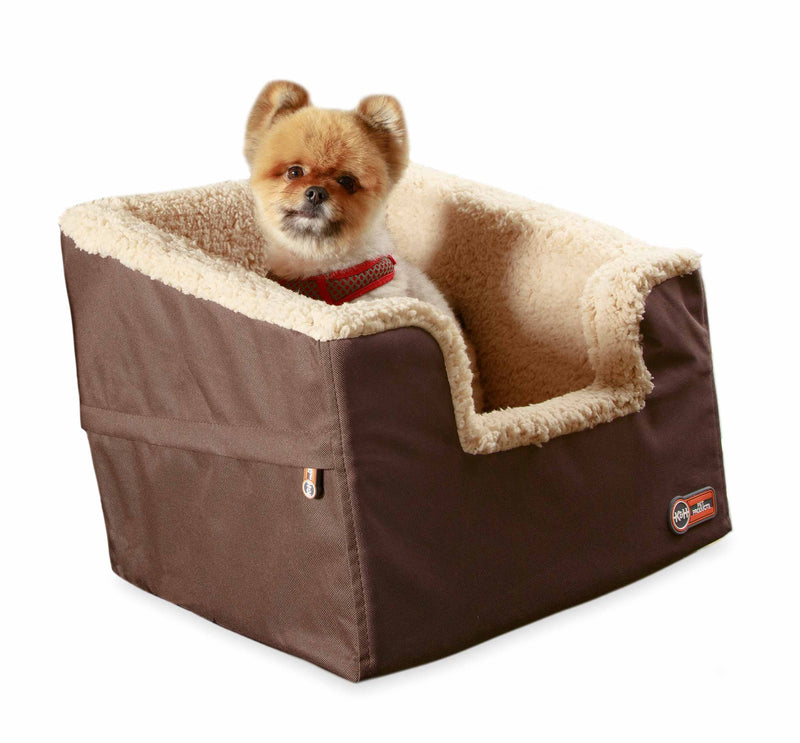 Asiento elevador para mascotas plegable rectangular de K&H Pet Products, color tostado, tamaño pequeño, 16" x 16" x 14"