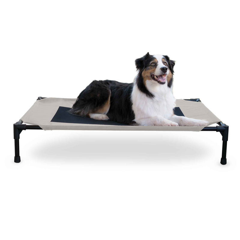 Cama elevada para mascotas original de K&H Pet Products, grande, color topo/negro, 30" x 42" x 7"