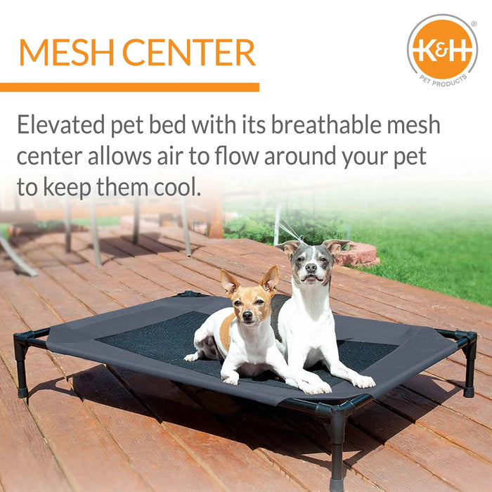 Cama elevada para mascotas original de K&H Pet Products, grande, color carbón y negro, 30" x 42" x 7"