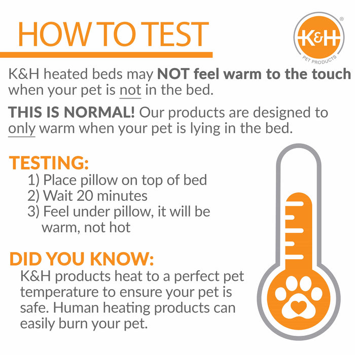 Cama térmica para mascotas para exteriores Lectro-Soft de K&H Pet Products, grande, gris, 25" x 36" x 1"