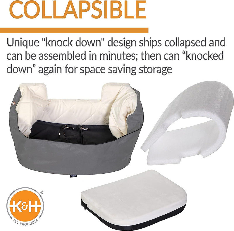 Asiento elevador para mascotas desmontable sin calefacción de color gris de K&H Pet Products de 18" x 18" x 16"