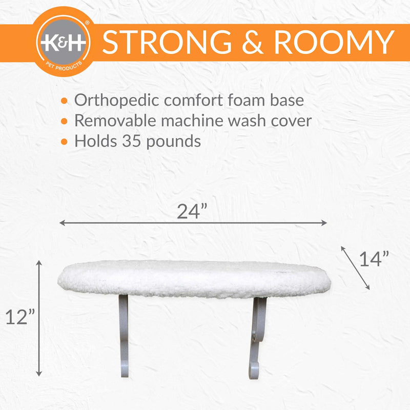 Estante universal para gatos de montaje en pared K&H Pet Products, color natural, 24" x 14" x 12"