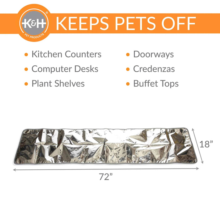 Alfombrilla disuasoria para mascotas K&H Pet Products, color plateado, 72" x 18" x 0,1"