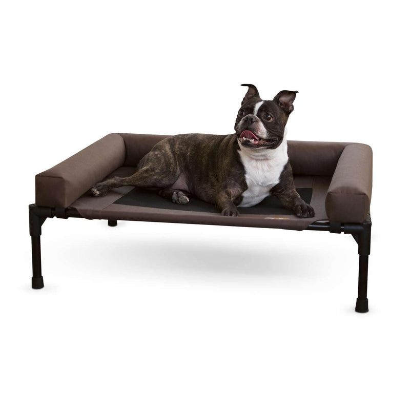 Cuna para mascotas Original Bolster de K&H Pet Products, tamaño mediano, color chocolate, 25" x 32" x 7"