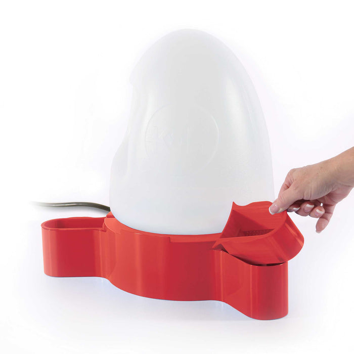 Bebedero para patos K&H Pet Products, 2,5 galones, calefaccionado, color rojo, 17" x 17" x 16"
