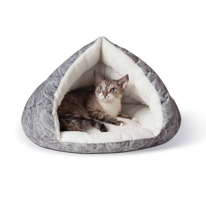 Caseta para gatos con sistema de calentamiento automático de K&H Pet Products, color gris, 48,26 cm x 45,72 cm x 45,72 cm