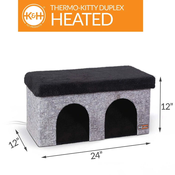 Productos para mascotas K&H Thermo-Kitty Duplex gris de 12" x 24" x 12"