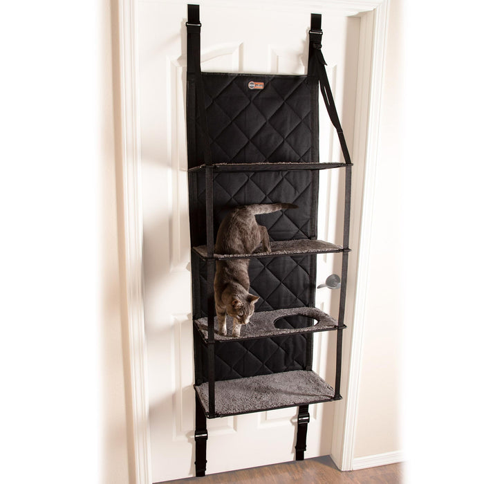 Árbol para gatos colgante de 4 pisos de K&H Pet Products, color gris, 12" x 22" x 65"