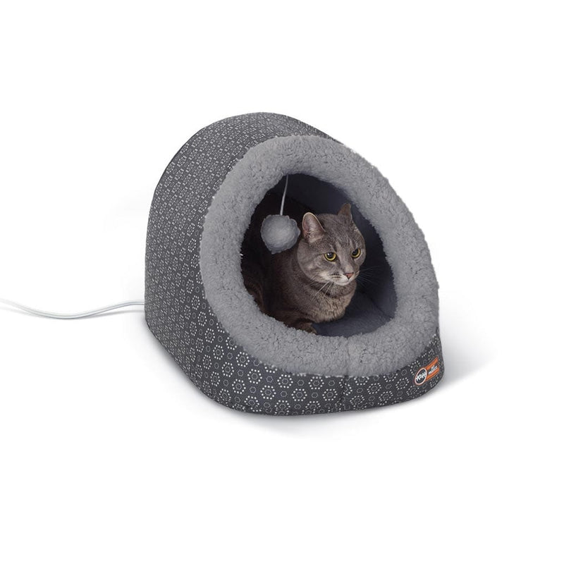 Cueva térmica para mascotas K&H Pet Products, color gris, 17" x 15" x 13"