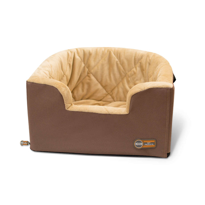 Asiento elevador para mascotas tipo cubo colgante de K&H Pet Products, color tostado, 16,5" x 13,5" x 30"