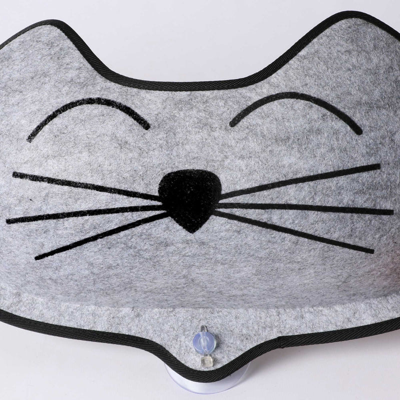 Cama con ventana EZ Mount Kittyface de K&H Pet Products, color gris, 27" x 8" x 11"