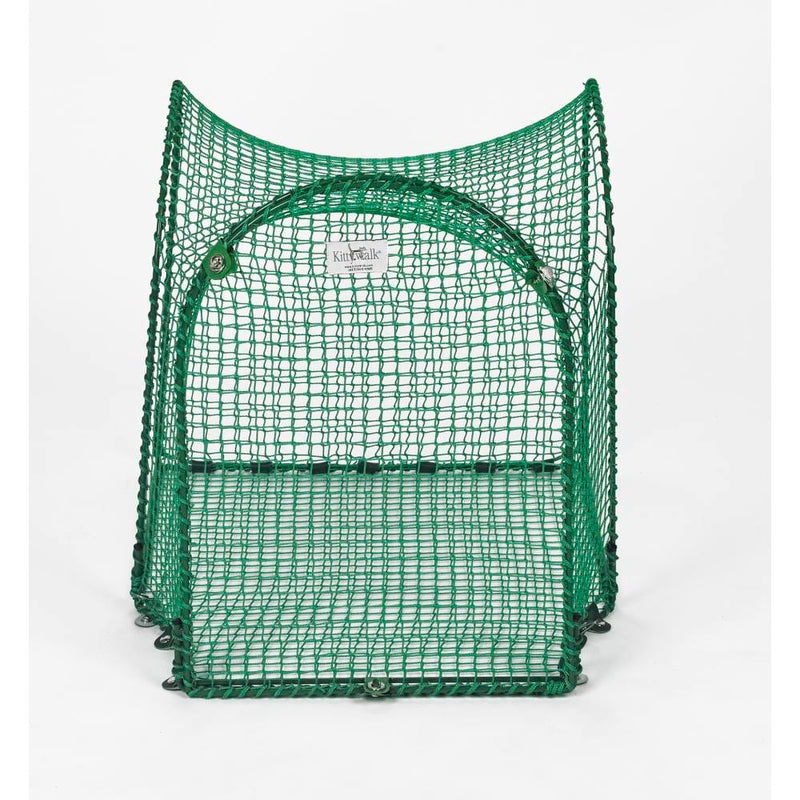 Recinto para gatos al aire libre con una sola unidad T-Connect de Kittywalk, color verde, 24" x 24" x 24"