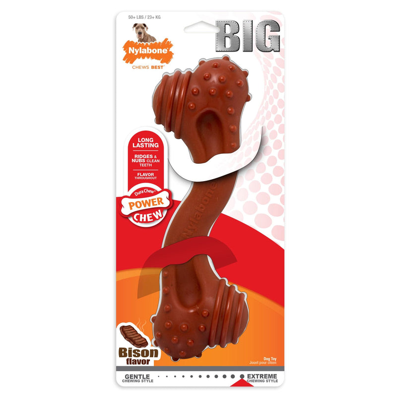 Nylabone Power Chew Textured Monster Bone Bison Flavored