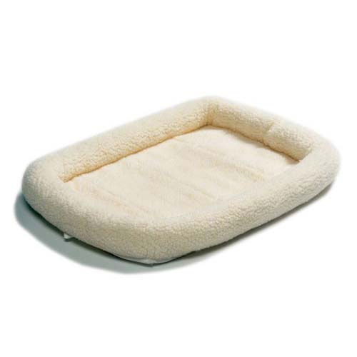 Cama para perros Midwest Quiet Time Fleece, color blanco, 24" x 18"