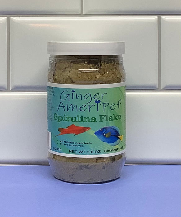 Aquarium Fish Food - Spirulina Flakes - 2 oz