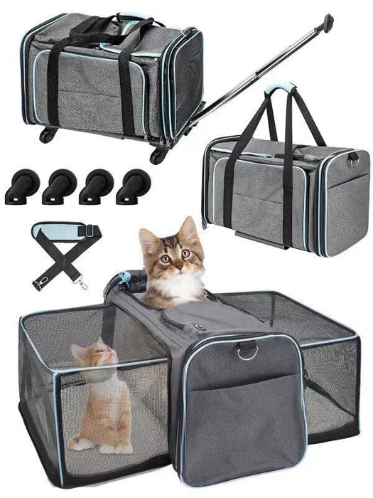 Pet Carrier, Airline Approved Cat And Dog Carrier On Wheels, Expandable Rolling Pet Carrier, Dog And Cat Travel Camping - Free Shipping in US