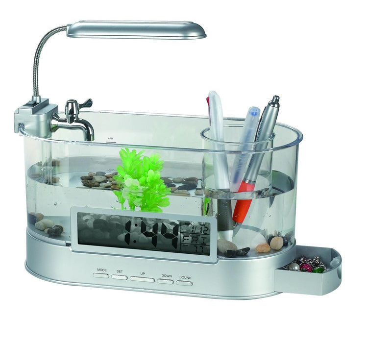 Mini Acuario de Escritorio - Hora Fecha Semana Temperatura Alarma - EL ENVIO ESTÁ INCLUIDO EN EL PRECIO DE ESTE PRODUCTO