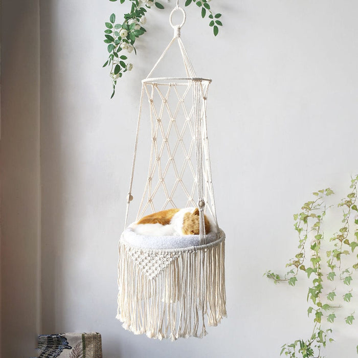 Hamaca colgante de macramé para gatos - Columpio - EL ENVÍO ESTÁ INCLUIDO EN EL PRECIO DE ESTE PRODUCTO