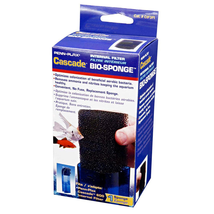 Penn-Plax Cascade 600 Filter Replacement Bio-Sponge (1 Sponge) - Provides Physical and Biological Filtration