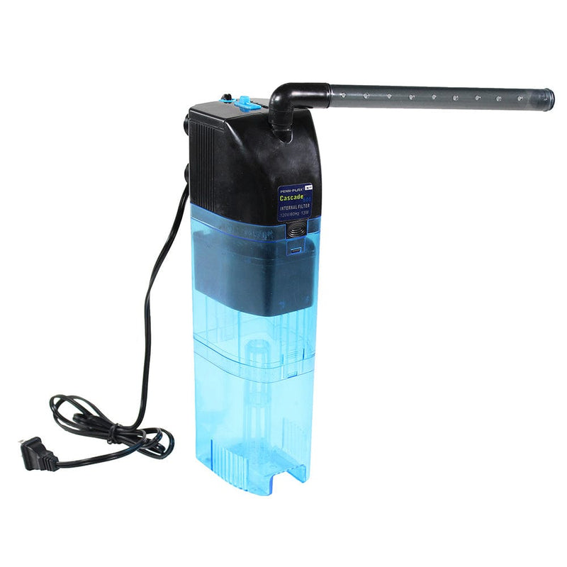 Filtro interno totalmente sumergible Cascade 600 de Penn-Plax: proporciona filtración física, biológica y química para acuarios y tanques de tortugas