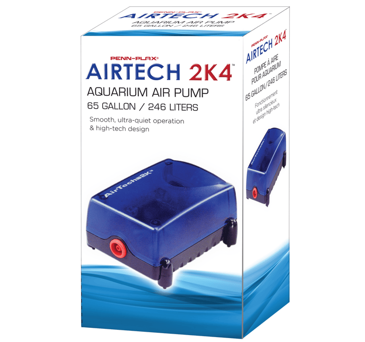 Bomba de aire para acuario Air-Tech 2K4 Bomba de aire de hasta 55 galones - 2 salidas Penn Plax